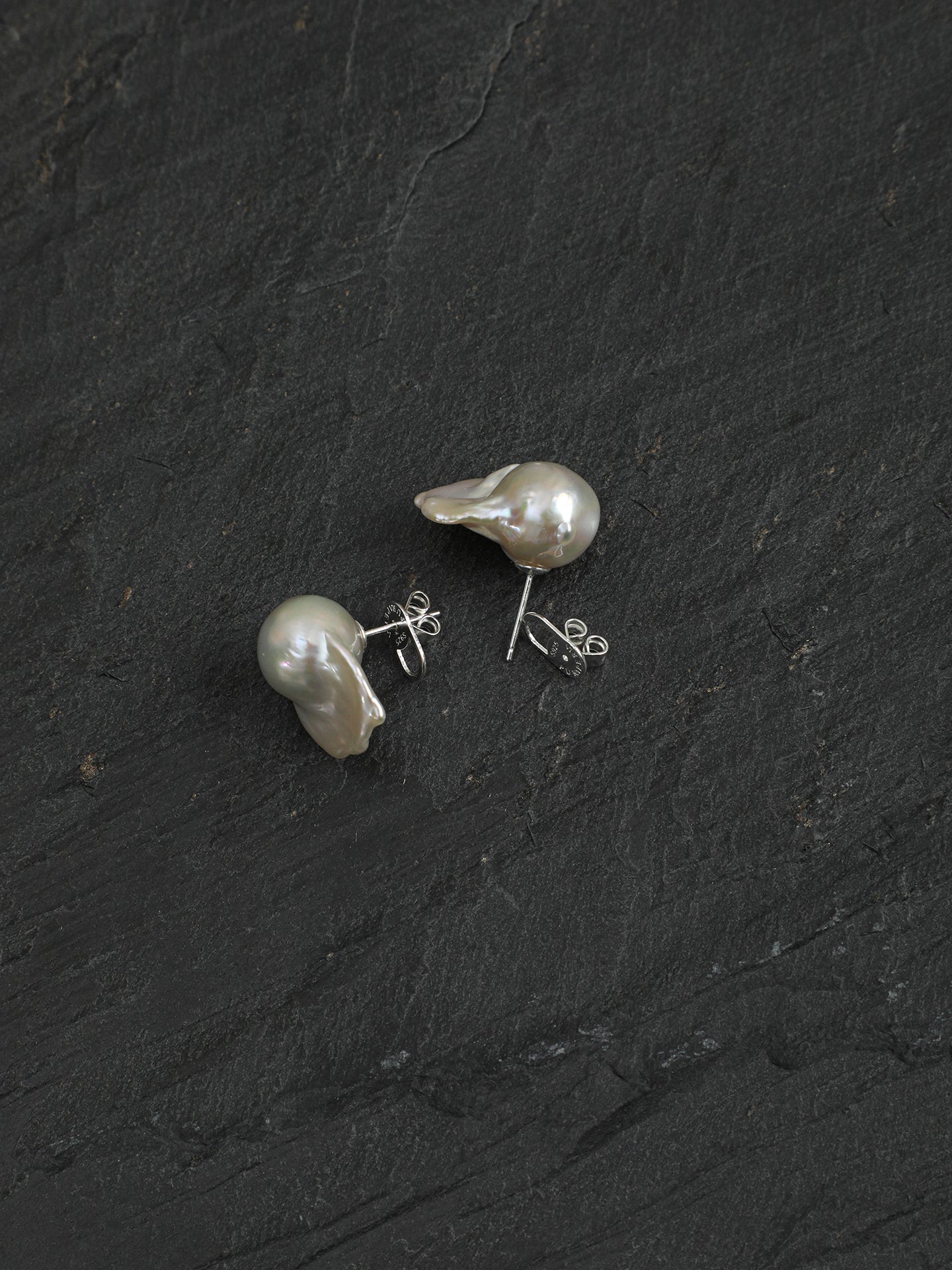 Statement Fishtail Large Baroque Pearl Stud Earrings