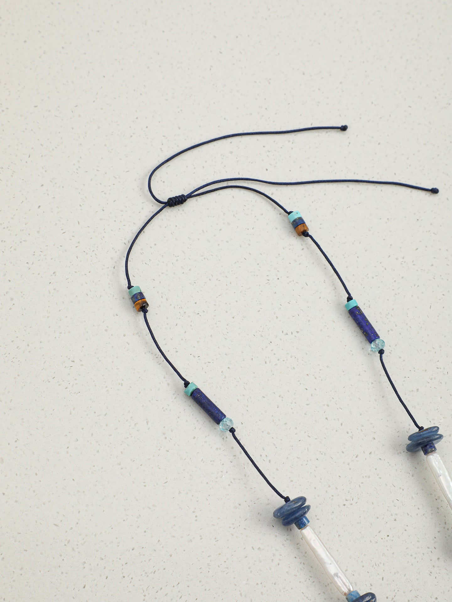 Statement Baroque Pearl and Lapis Lazuli Long Necklace