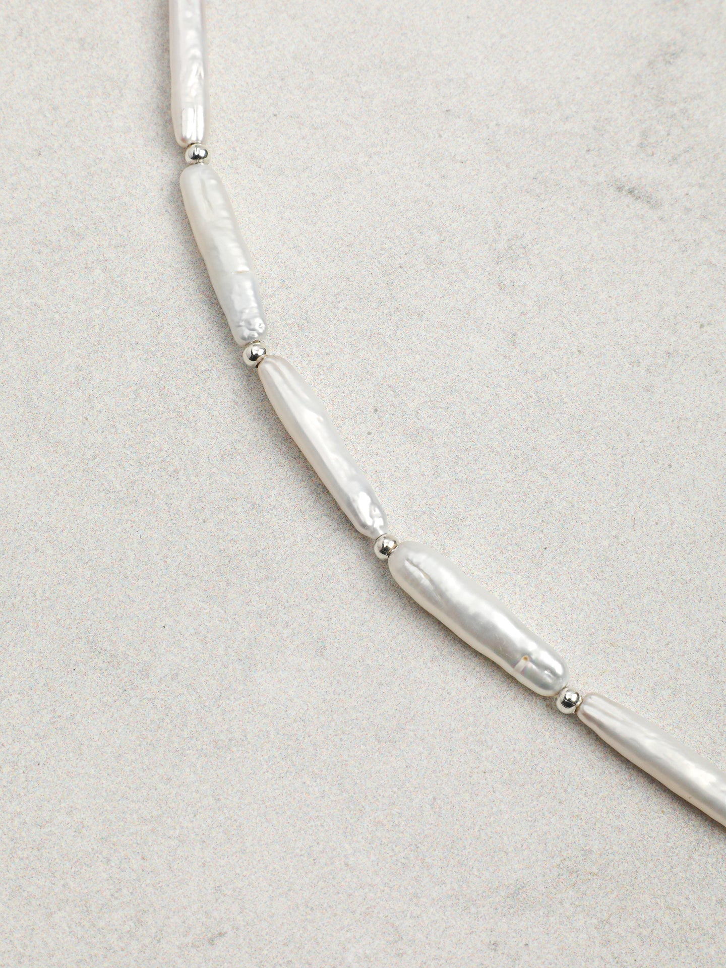 Close-up detail of Necklace,natural gemstone and pearl texture,925 sterling silver fine jewelry
