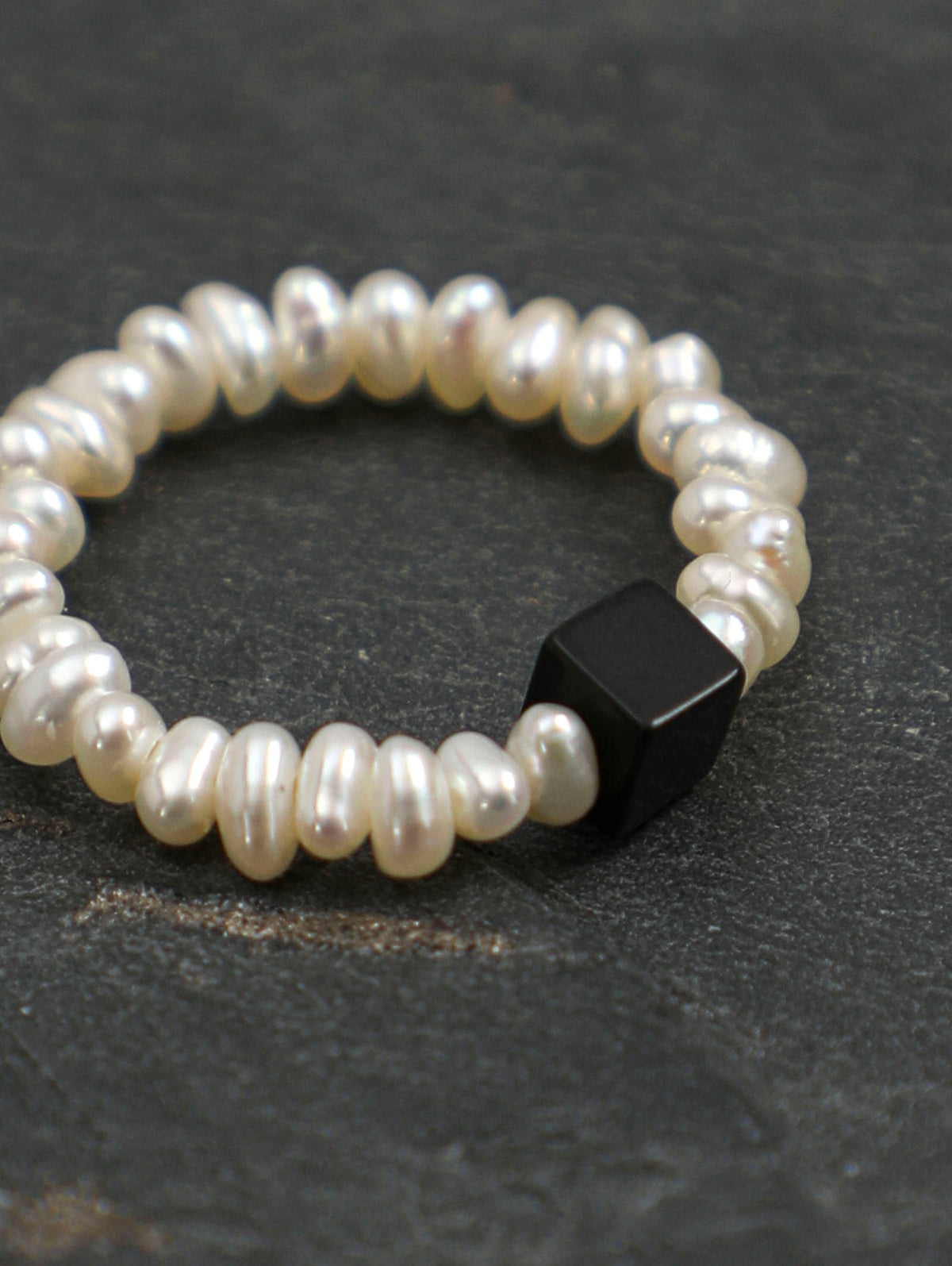 Ring,natural gemstone and pearl texture,925 sterling silver fine jewelry