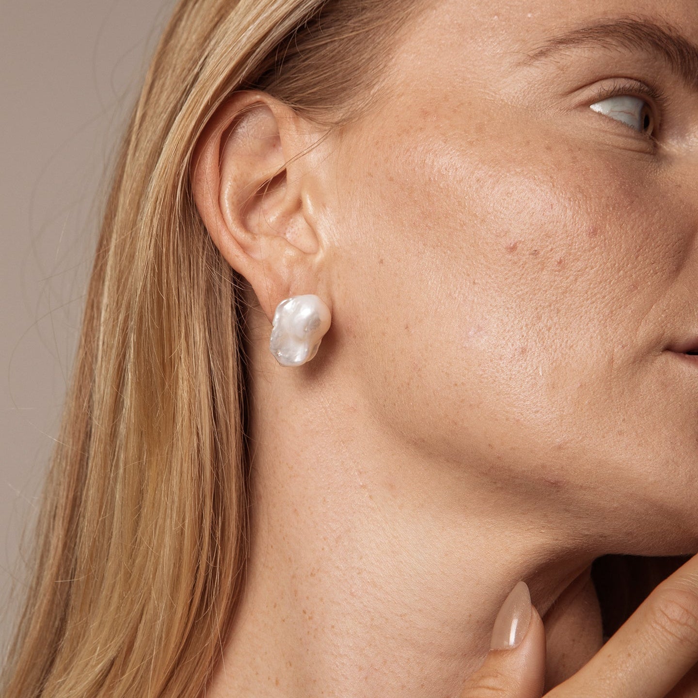Statement Fishtail Large Baroque Pearl Stud Earrings