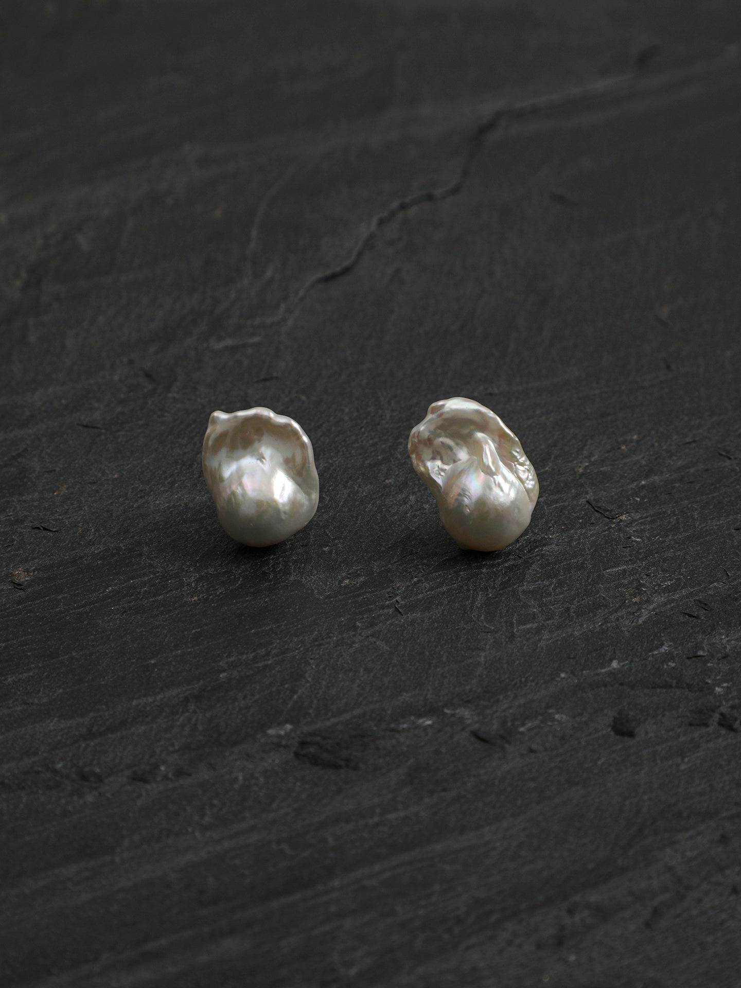 Statement Fishtail Large Baroque Pearl Stud Earrings