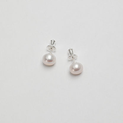 Premium 5A Grade Button Pearl Stud Earrings
