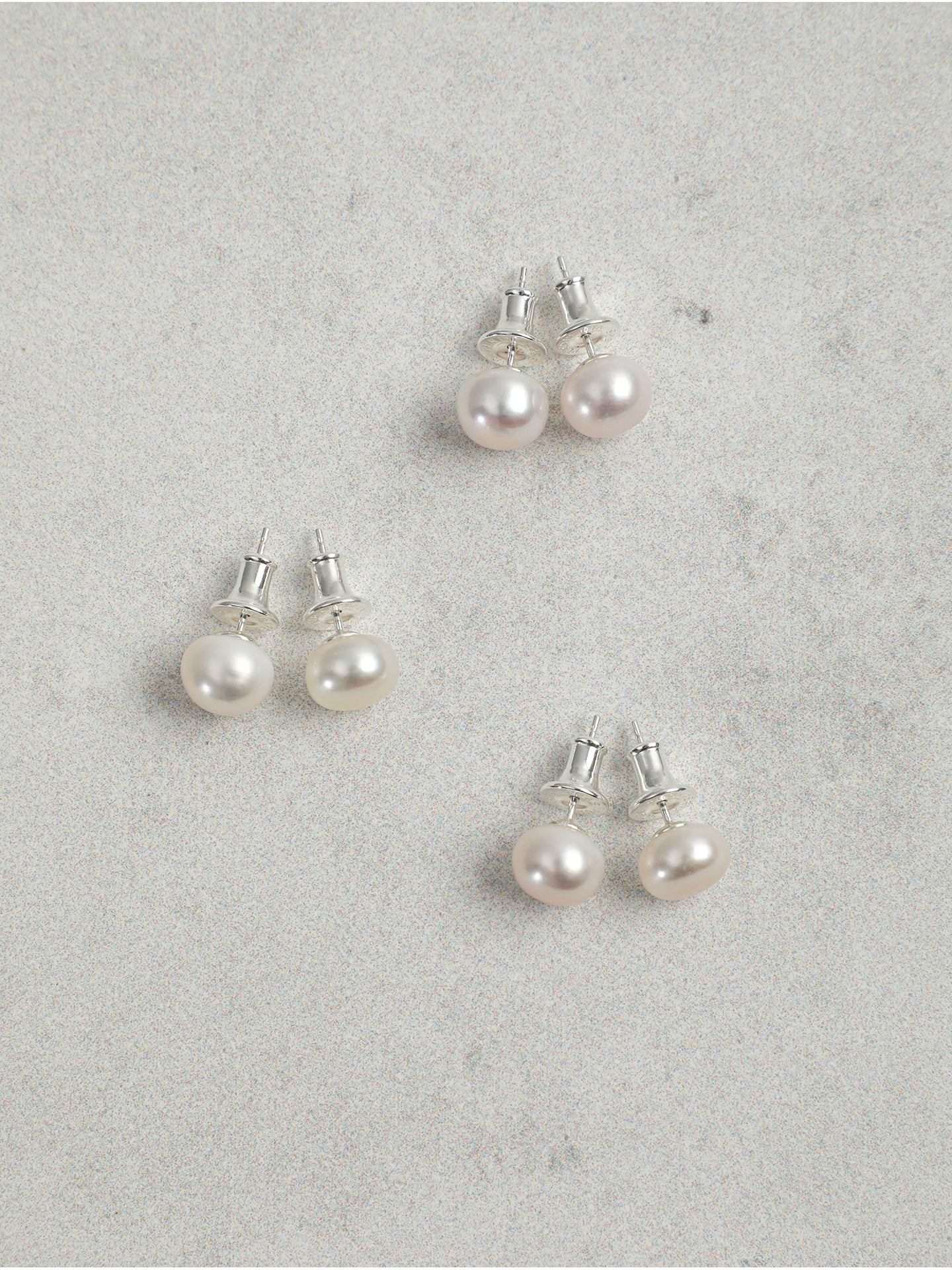 Premium 5A Grade Button Pearl Stud Earrings