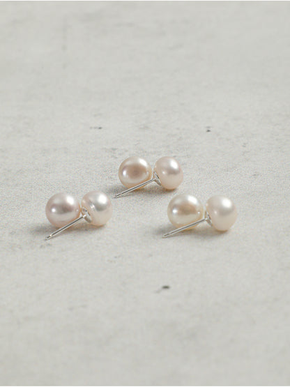 Premium 5A Grade Button Pearl Stud Earrings