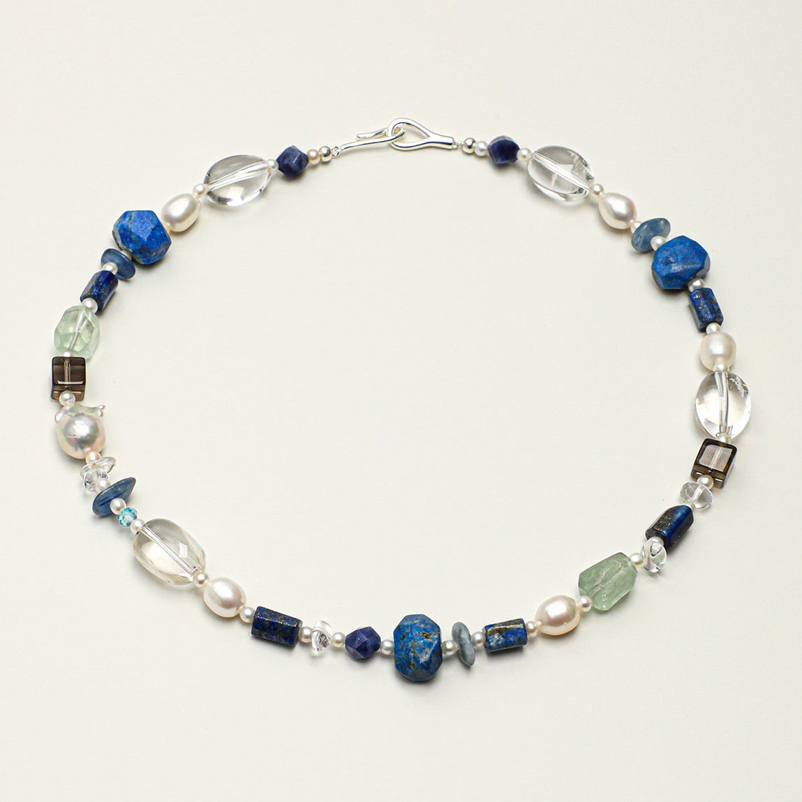 Natural Lapis Lazuli and Mixed Crystal Statement Necklace