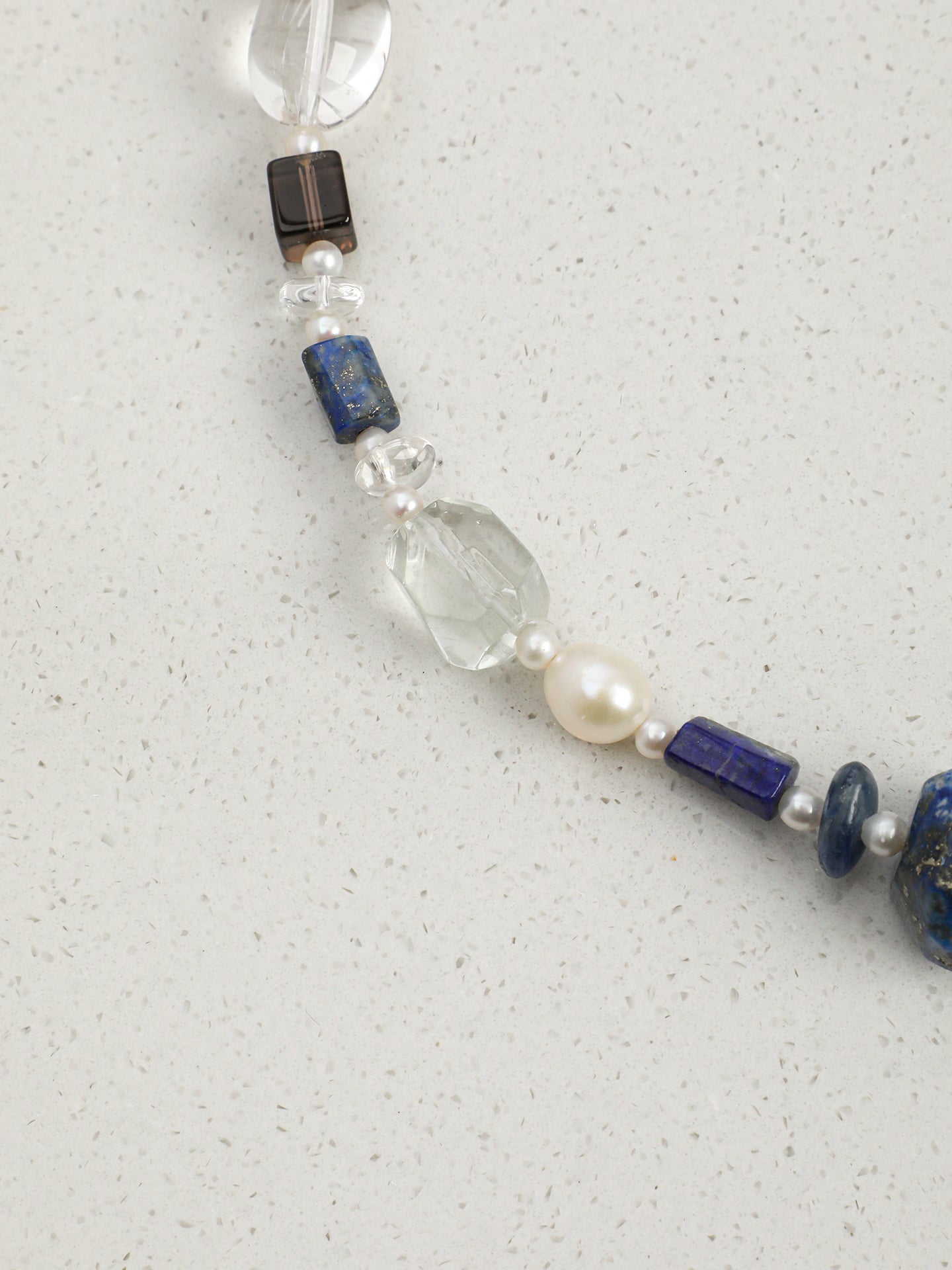 Natural Lapis Lazuli and Mixed Crystal Statement Necklace
