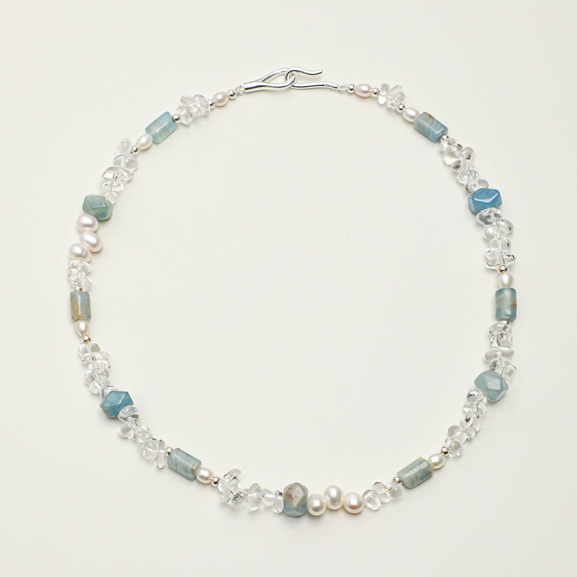 Natural Blue Kyanite and Clear Quartz Choker Necklace