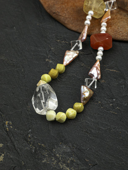 The Iris Dawn Rock & Mixed Gemstone Necklace