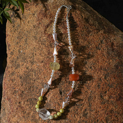 The Iris Dawn Rock & Mixed Gemstone Necklace