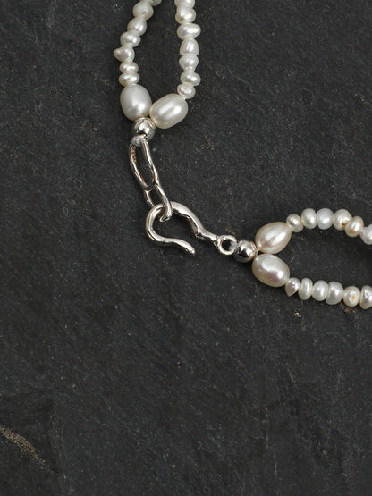 Multi-Gemstone Topaz Citrine Agate Pearl Lace Bracelet