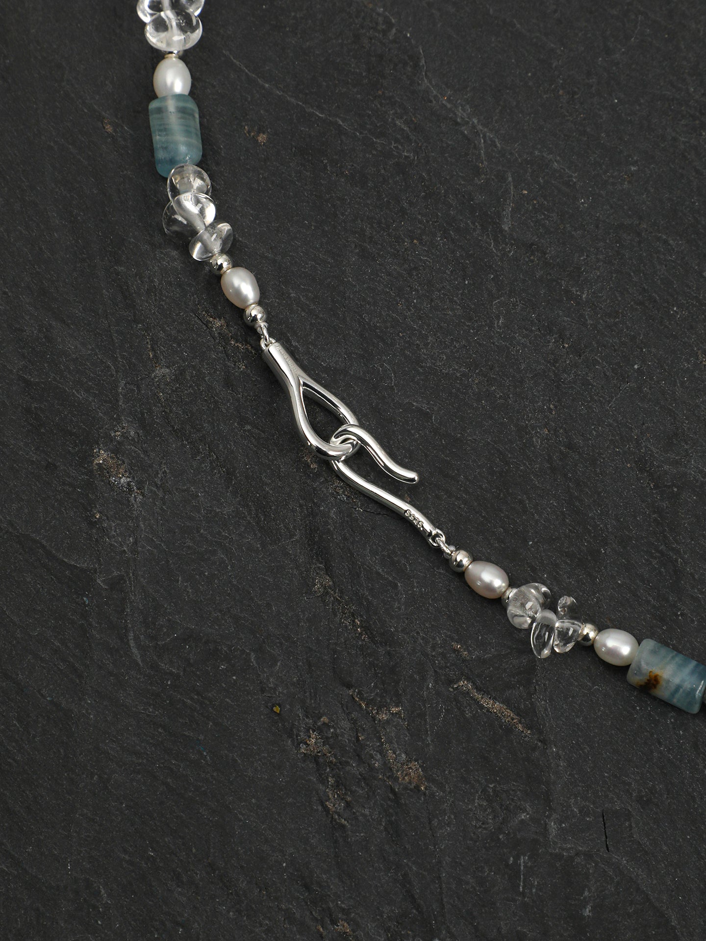 Natural Blue Kyanite and Clear Quartz Choker Necklace