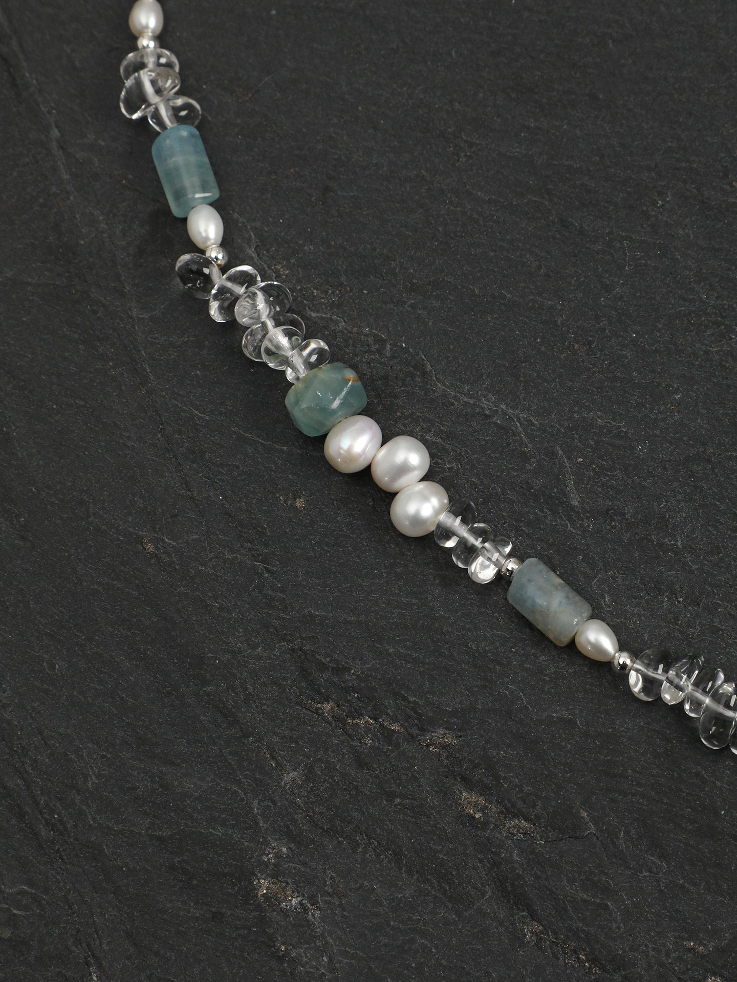 Natural Blue Kyanite and Clear Quartz Choker Necklace