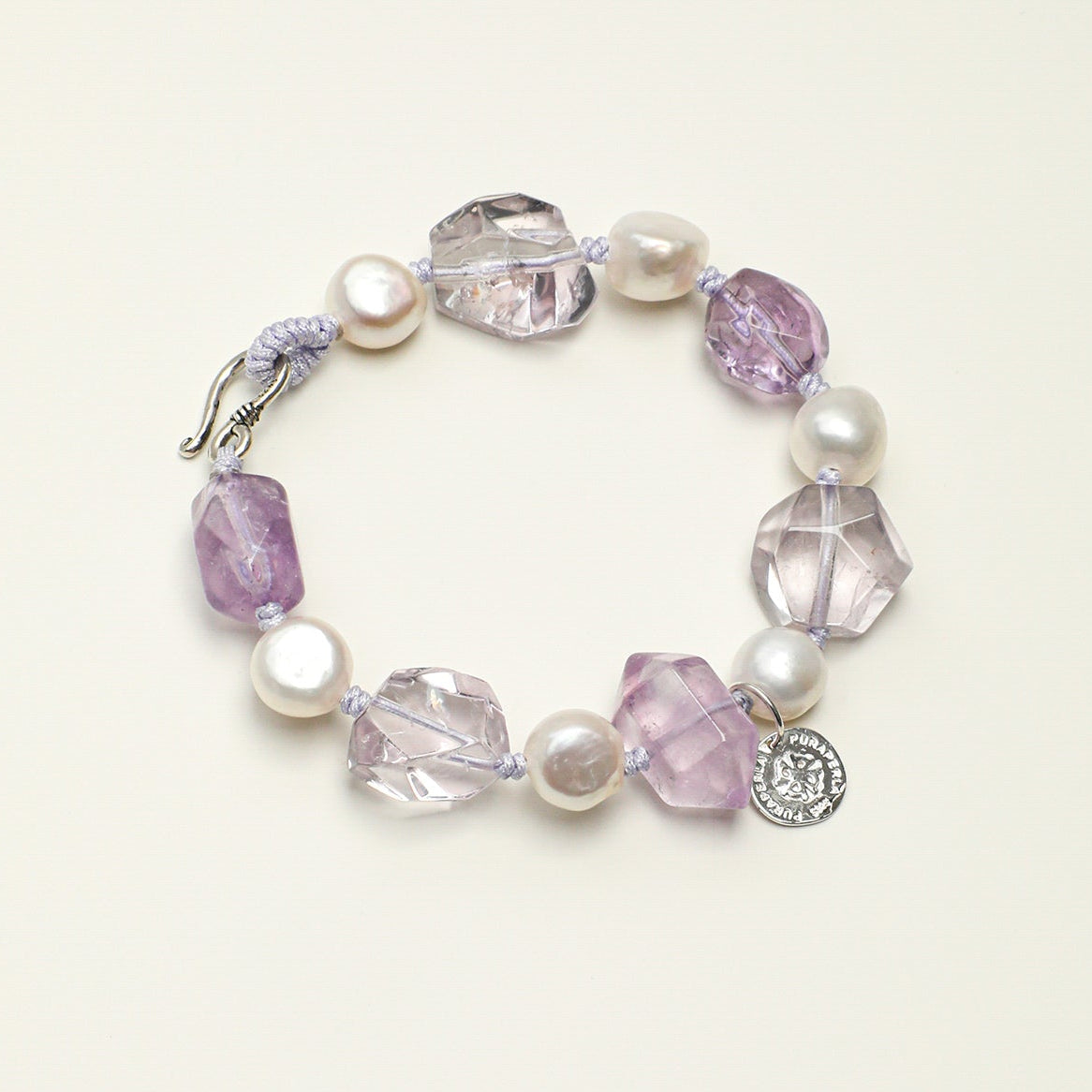 Natural Amethyst and Baroque Pearl Bracelet