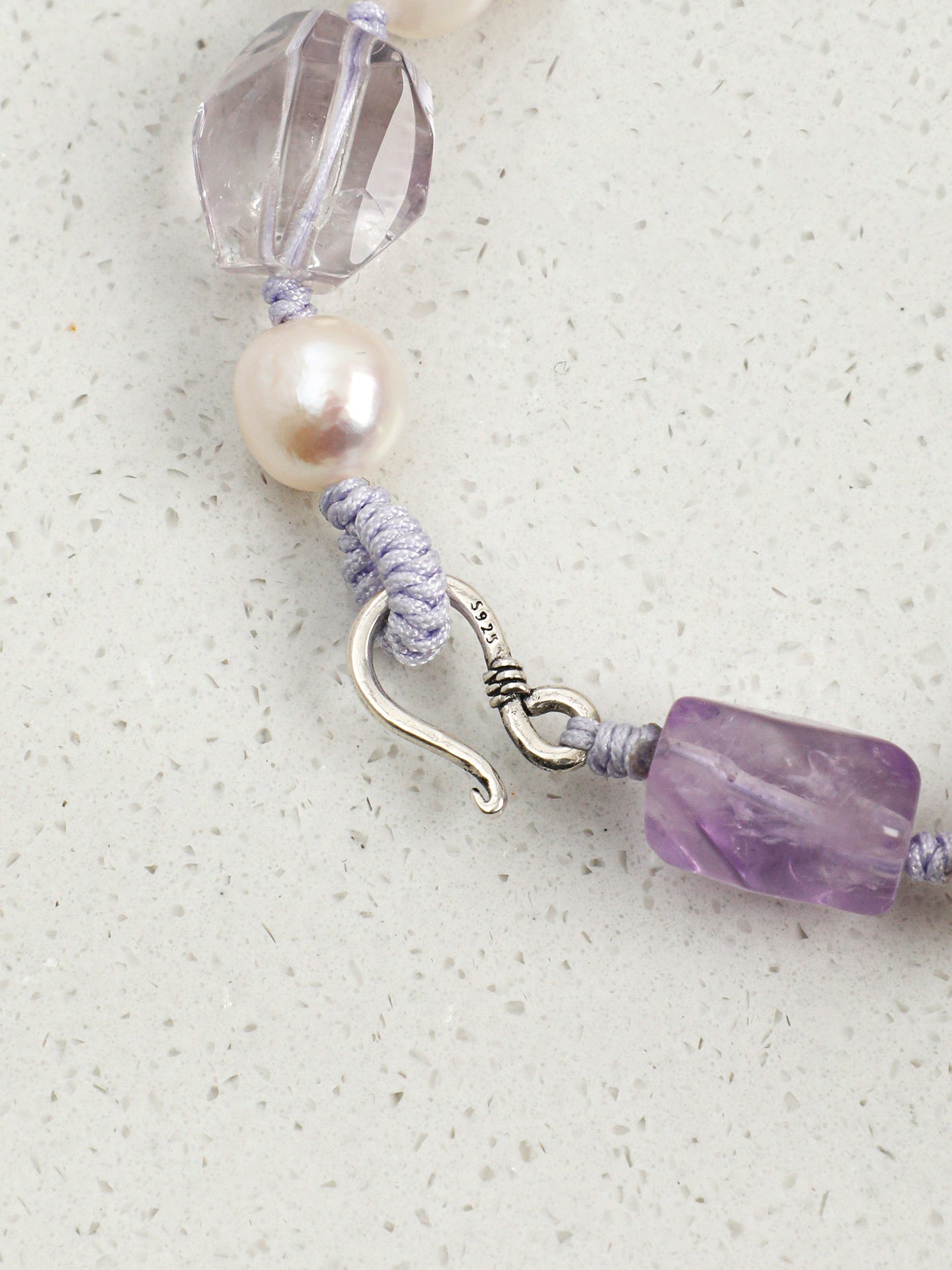 Natural Amethyst and Baroque Pearl Bracelet