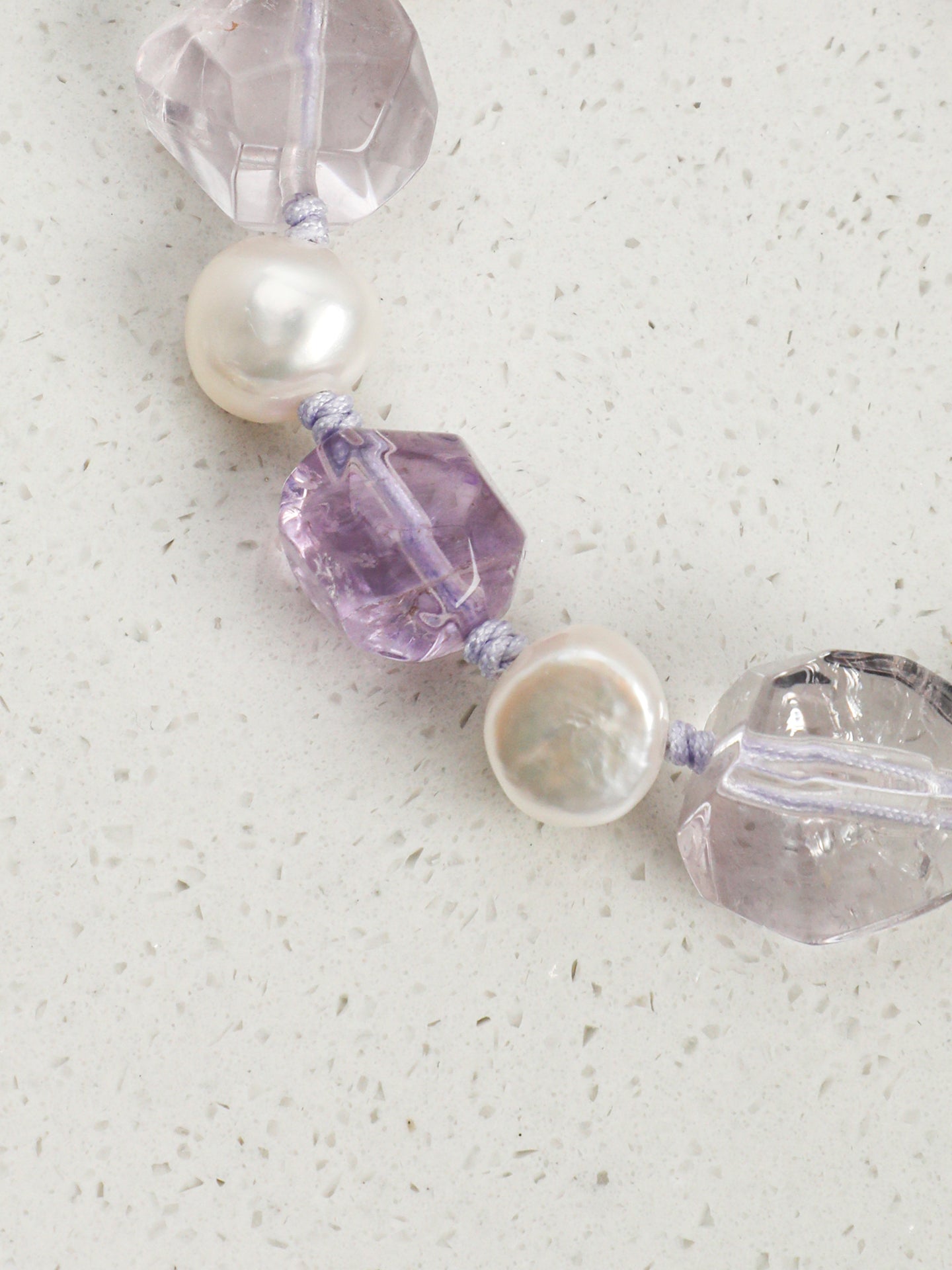 Natural Amethyst and Baroque Pearl Bracelet