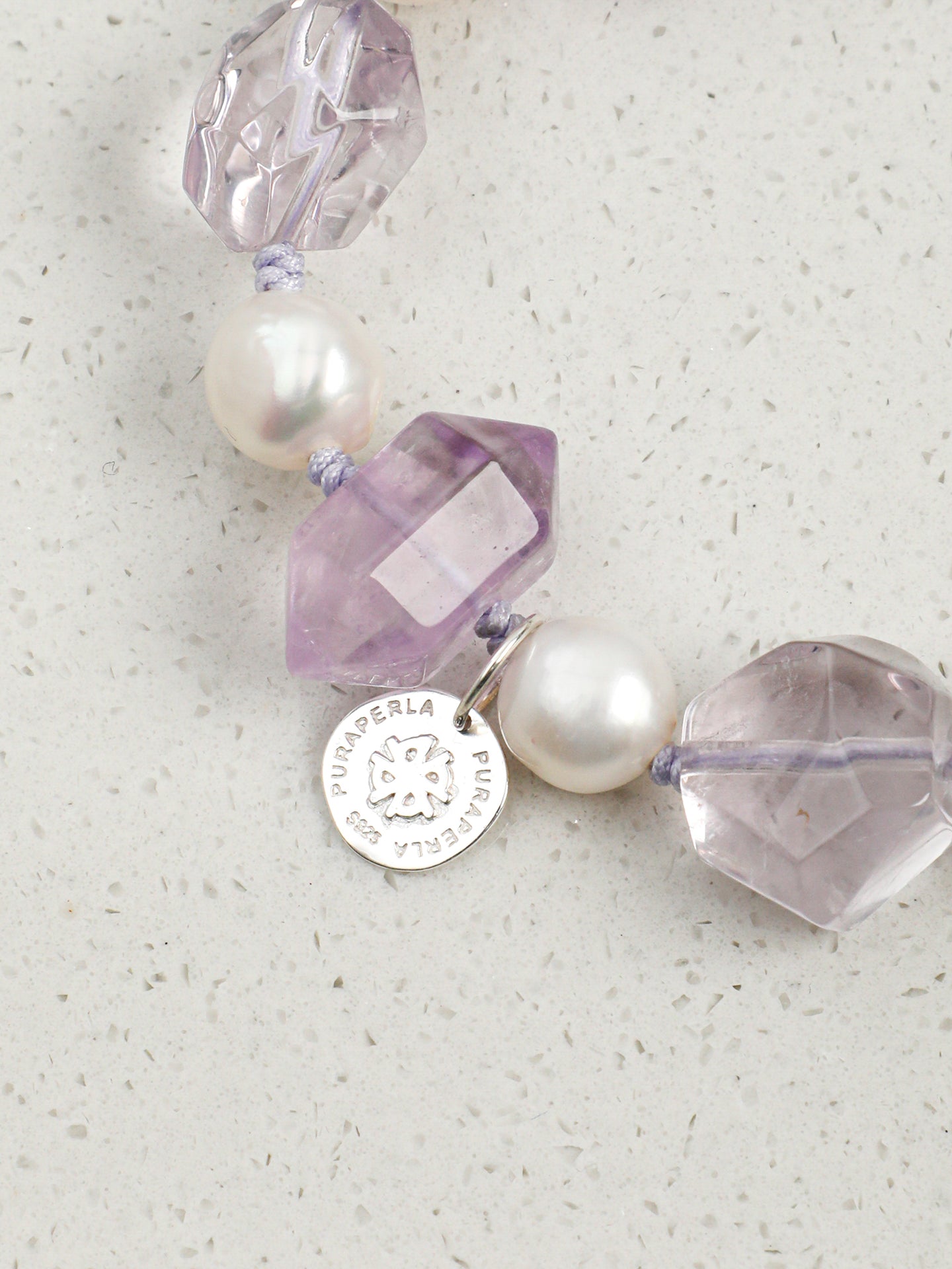 Natural Amethyst and Baroque Pearl Bracelet