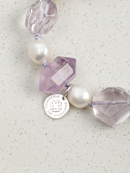 Natural Amethyst and Baroque Pearl Bracelet