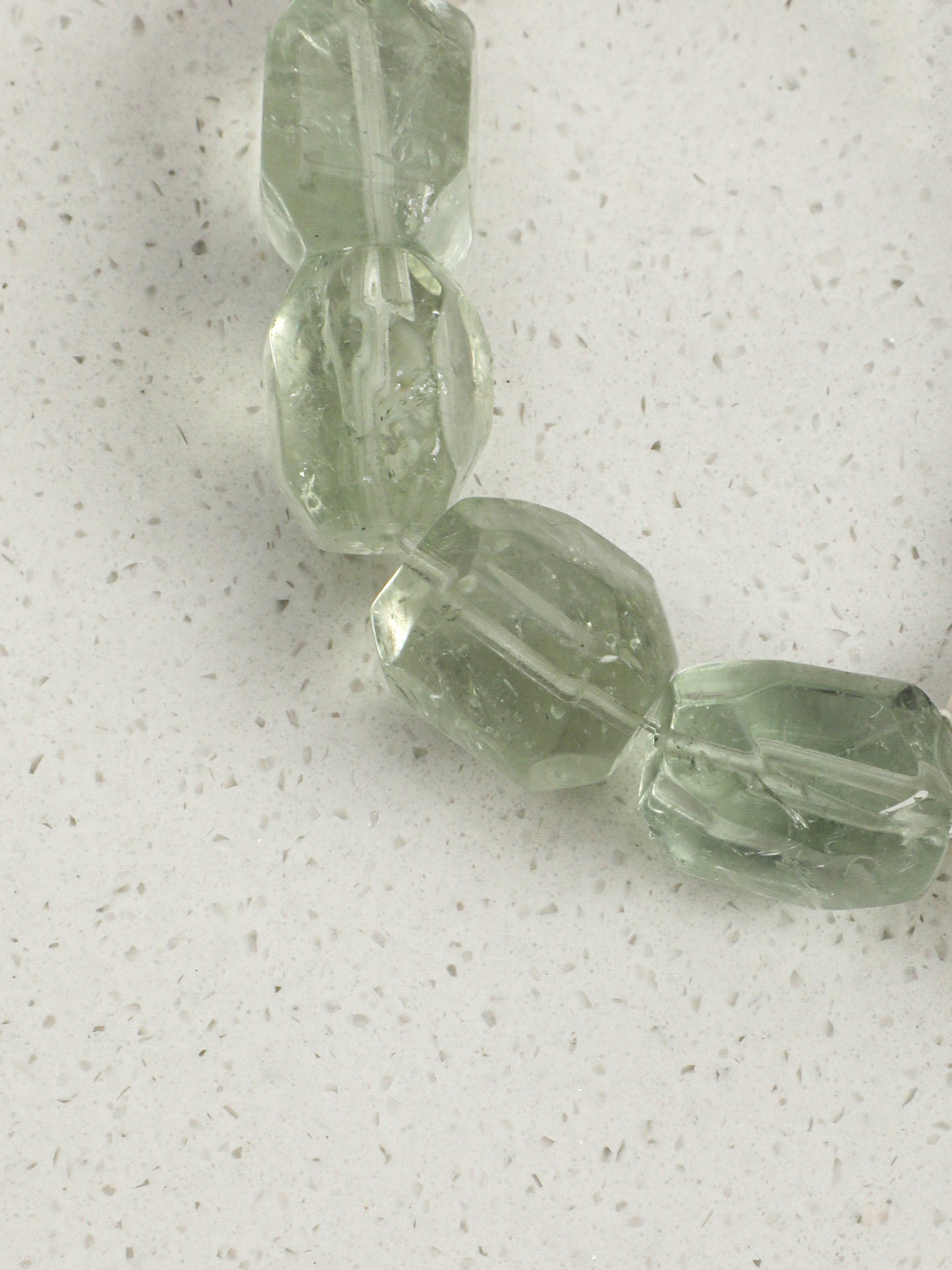 Natural Green Quartz and Baroque Pearl Bracelet