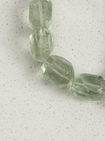 Natural Green Quartz and Baroque Pearl Bracelet