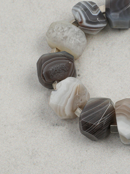 The Earth-Born Persian Agate & Baroque Pearl Statement Bracelet