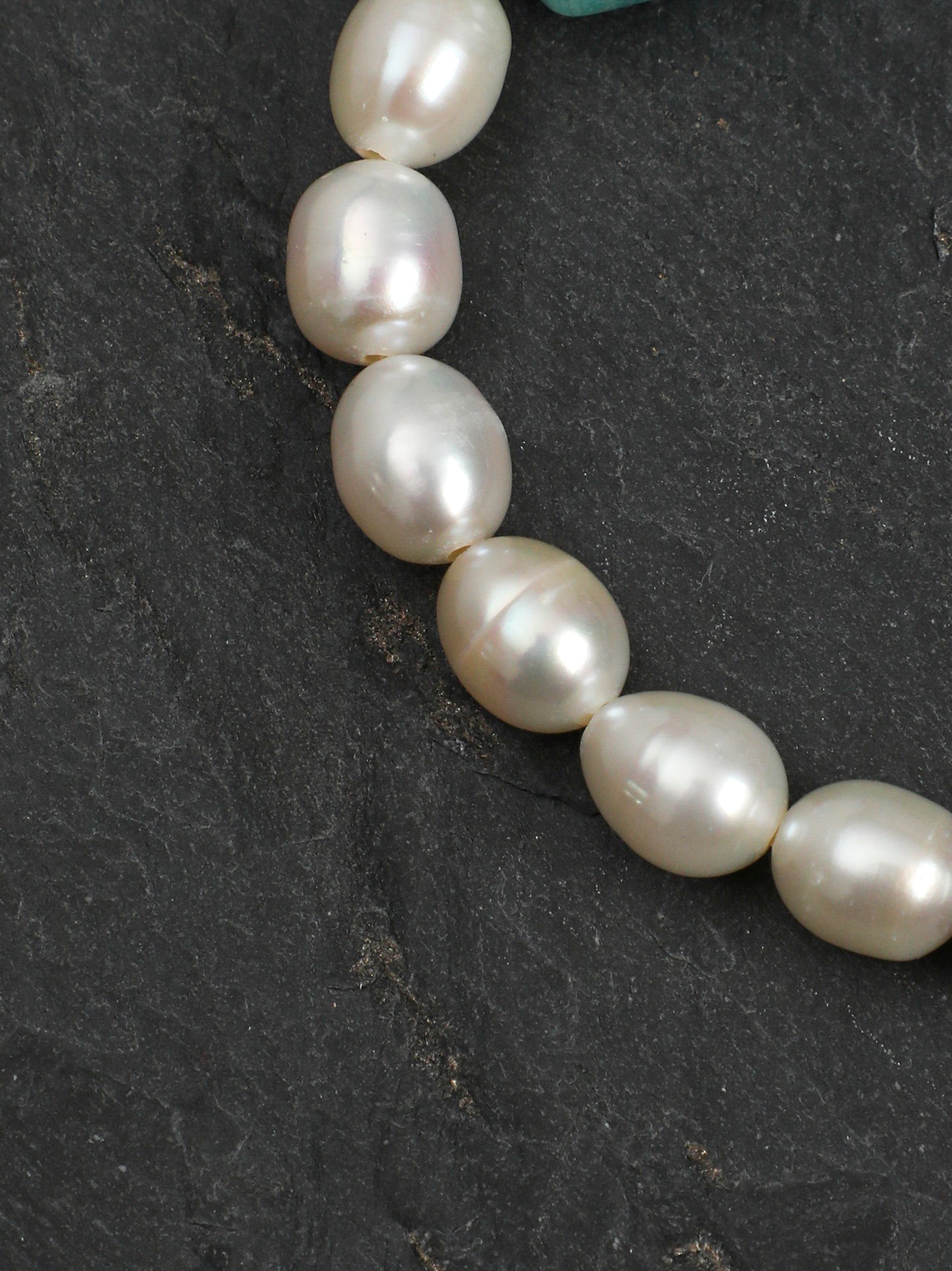 Natural Amazonite and Bi-Color Pearl Bracelet