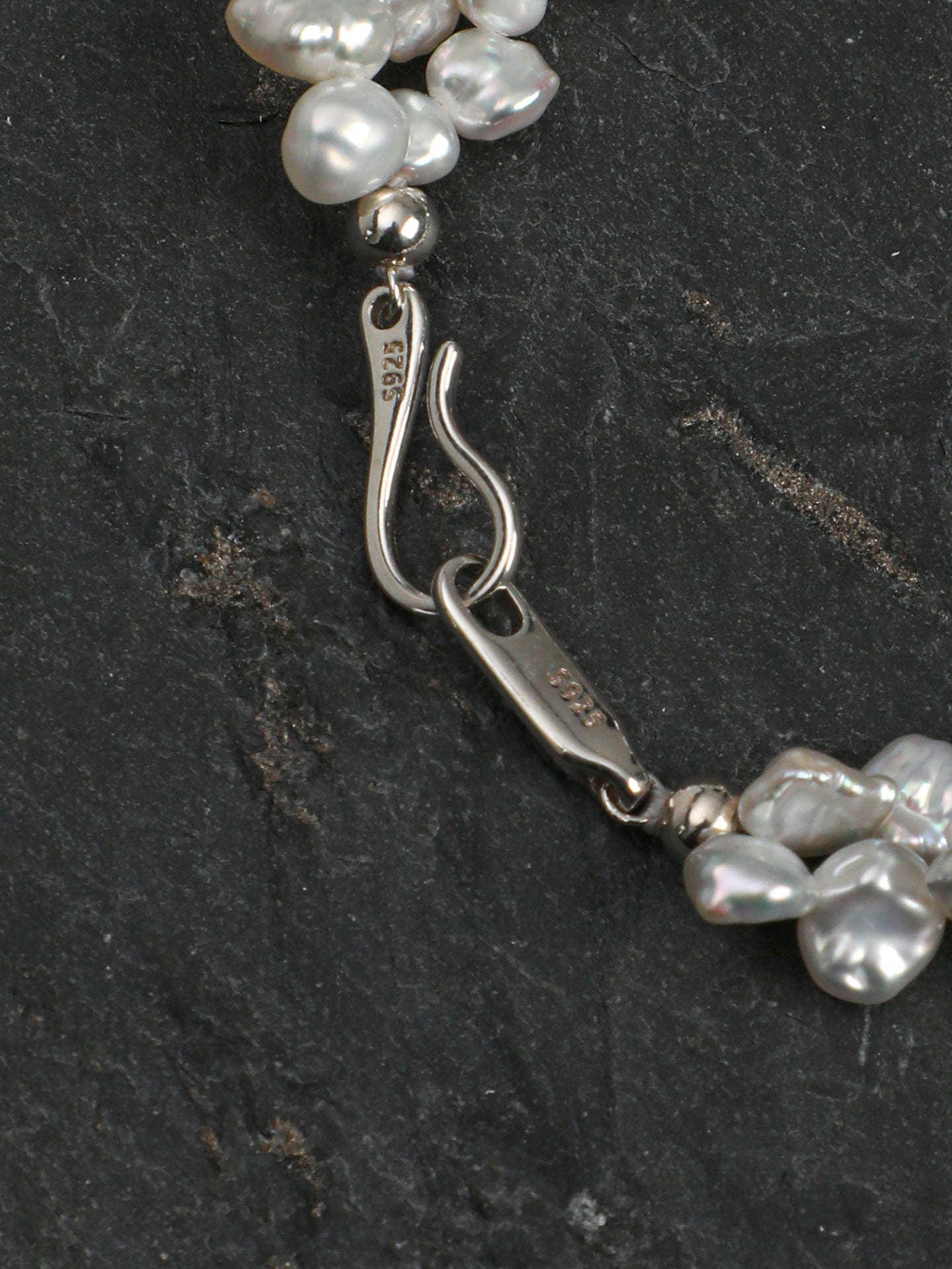 Natural Clear Quartz and Petal Baroque Pearl Bracelet