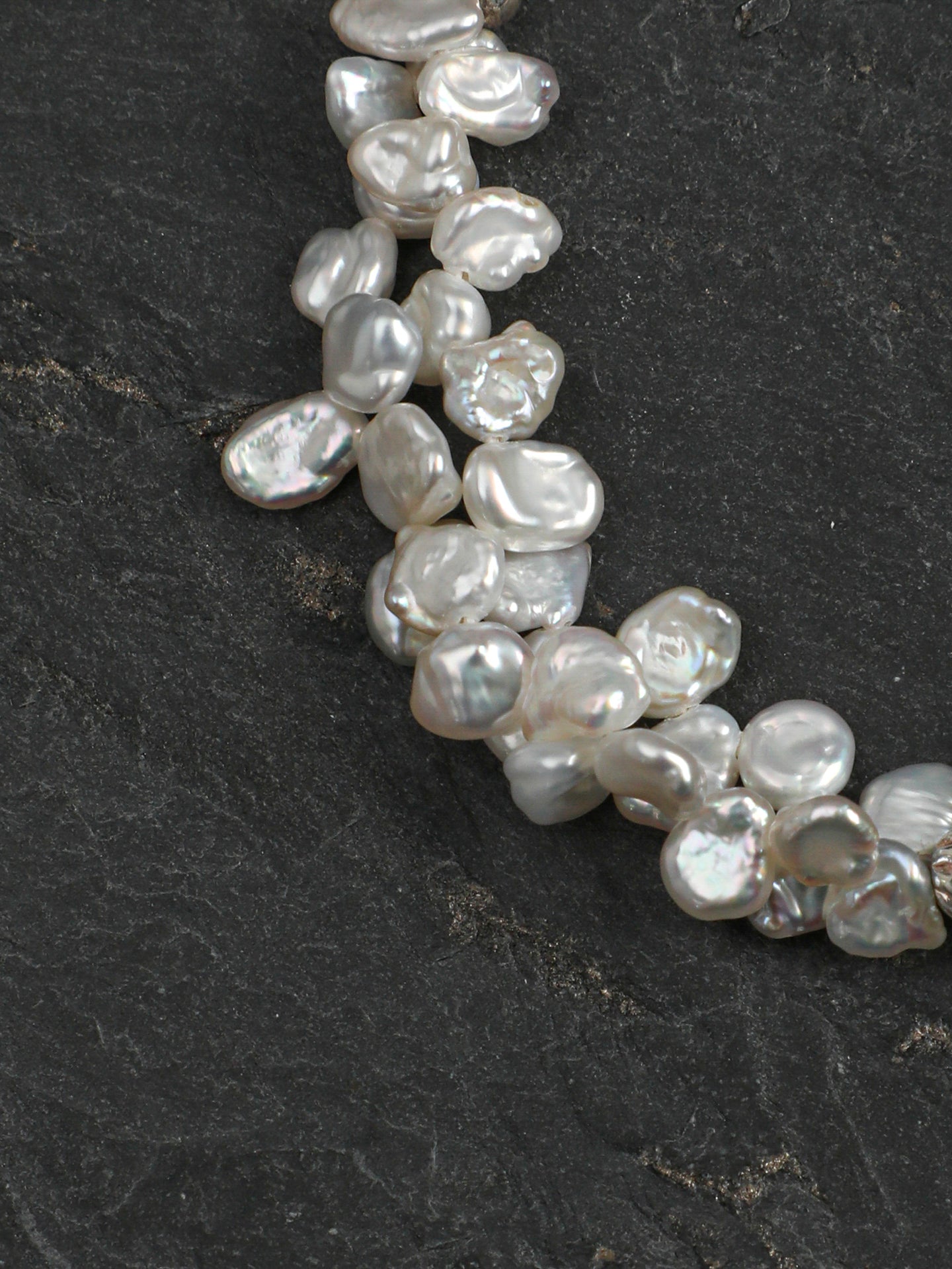 Natural Clear Quartz and Petal Baroque Pearl Bracelet