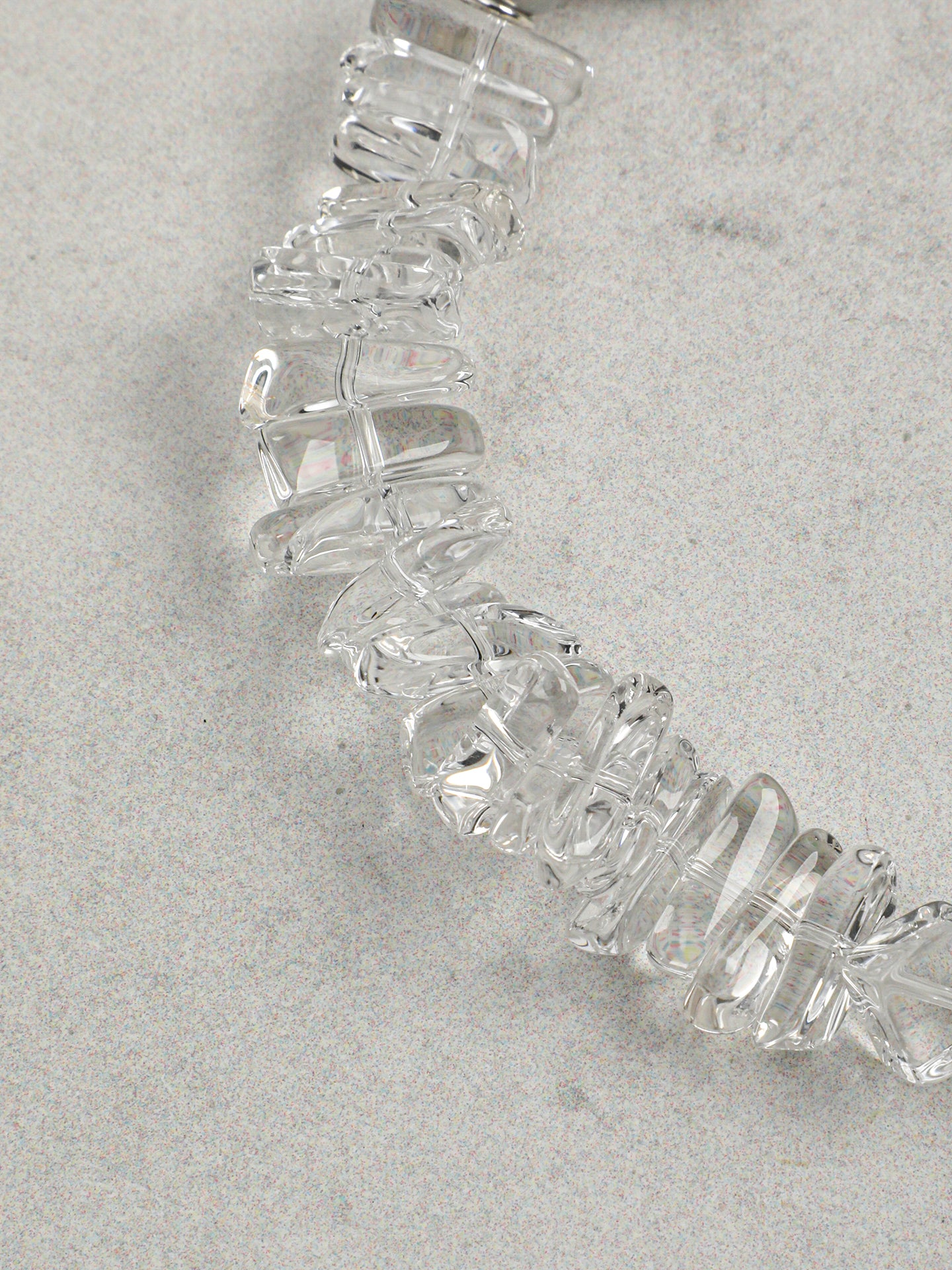 Natural Clear Quartz and Grey Baroque Pearl Bracelet