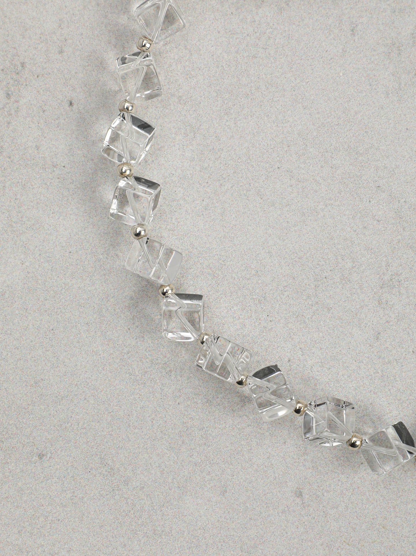 Natural Clear Quartz and Grey Baroque Pearl Bracelet