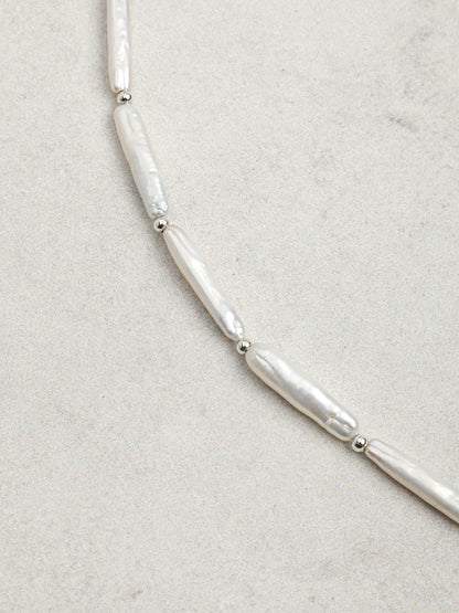 Natural Brazilian Citrine and Sculptural Baroque Pearl Necklace