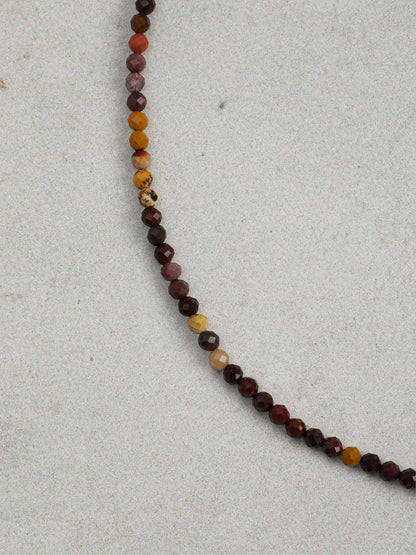 Natural Jasper and Lustrous Freshwater Pearl Long Necklace
