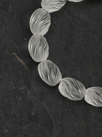 Natural Clear Quartz and Keshi Bar Pearl Bracelet