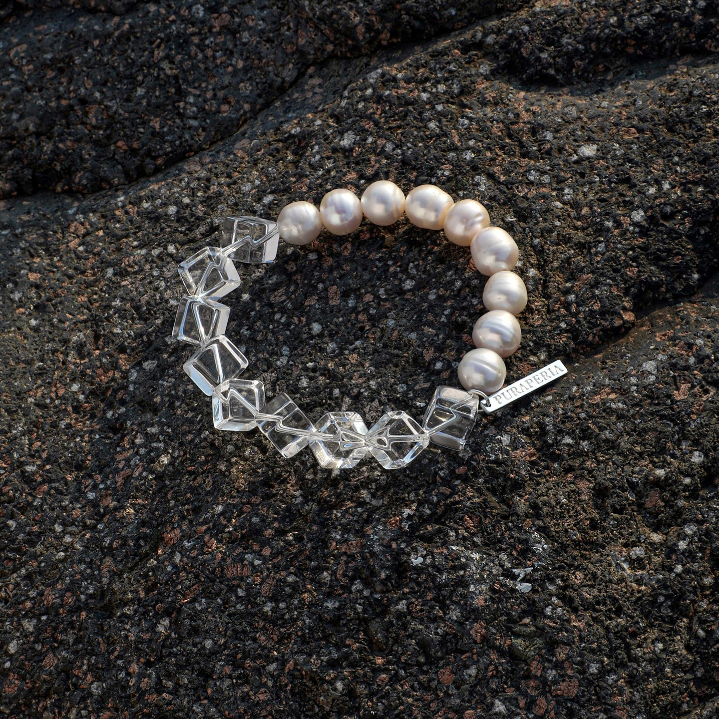 The Ethereal Clear Quartz & Baroque Pearl Energy Bracelet