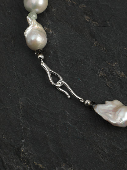 Statement Baroque Pearl and Multi-Gemstone Choker Necklace