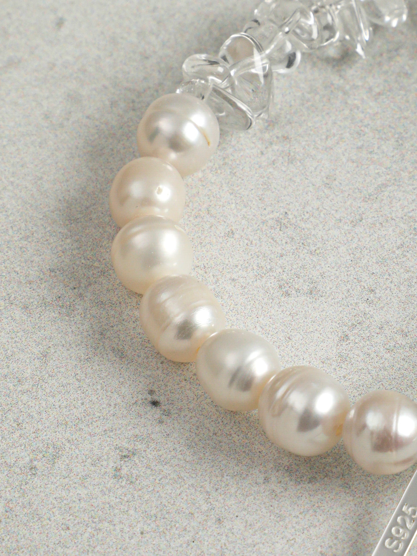 Natural Green Quartz and Freshwater Pearl Bracelet