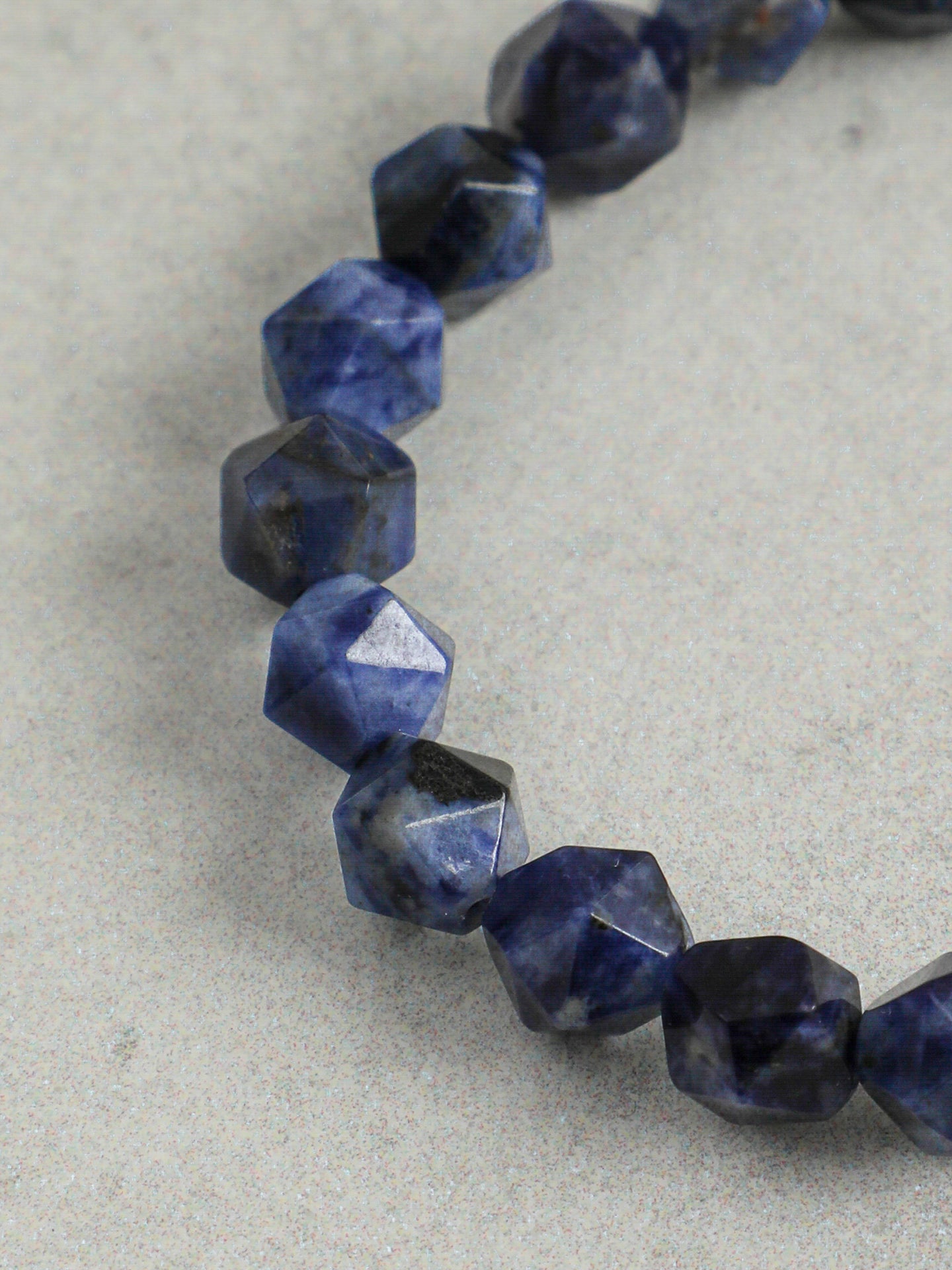 Natural Sodalite and Biwa Pearl Bracelet