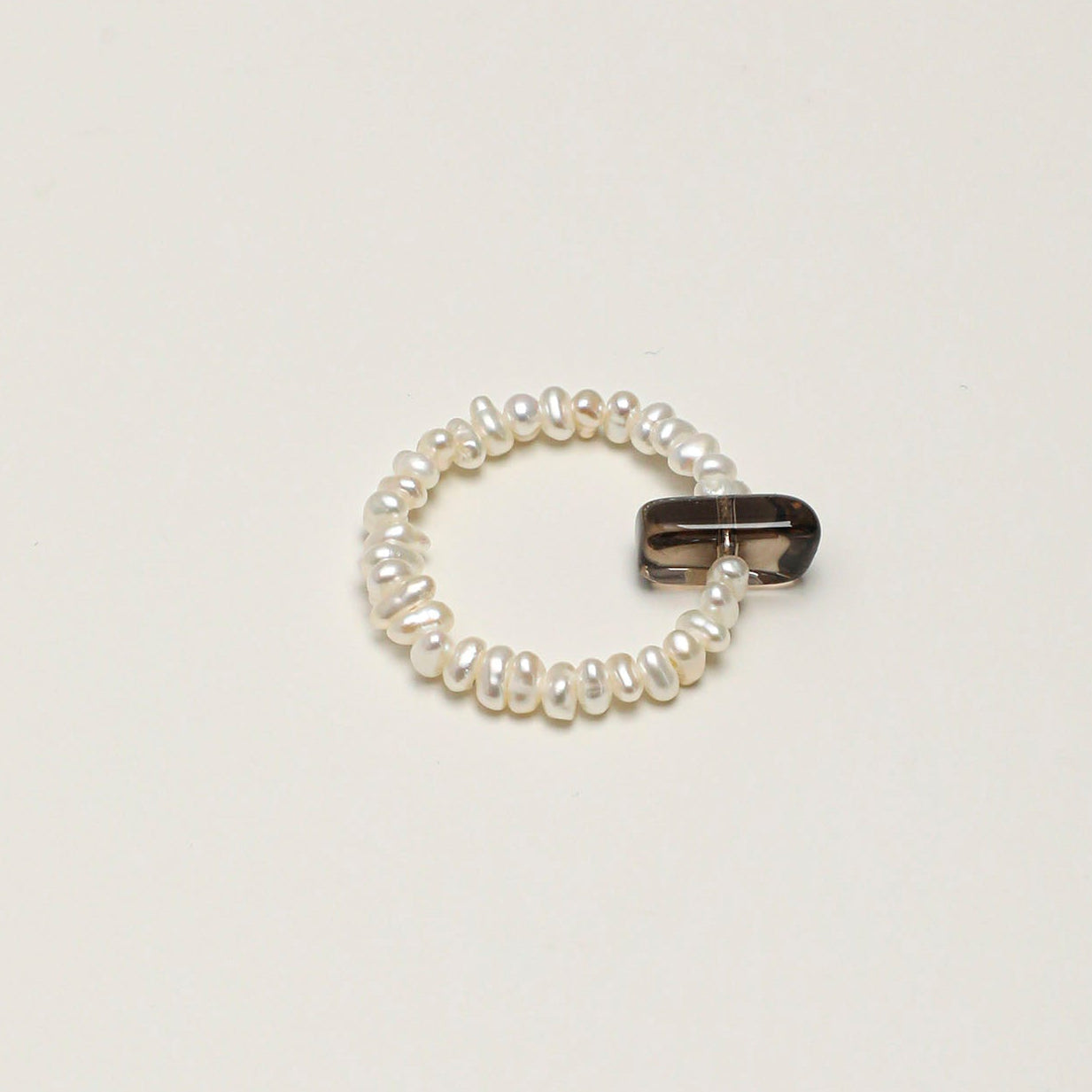 Natural Smoky Quartz Point and Keshi Pearl Ring,handcrafted crystal pearl jewelry,925 sterling silver,minimalist luxury gift for women