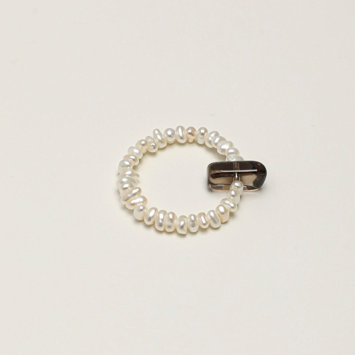 Natural Smoky Quartz Point and Keshi Pearl Ring,handcrafted crystal pearl jewelry,925 sterling silver,minimalist luxury gift for women