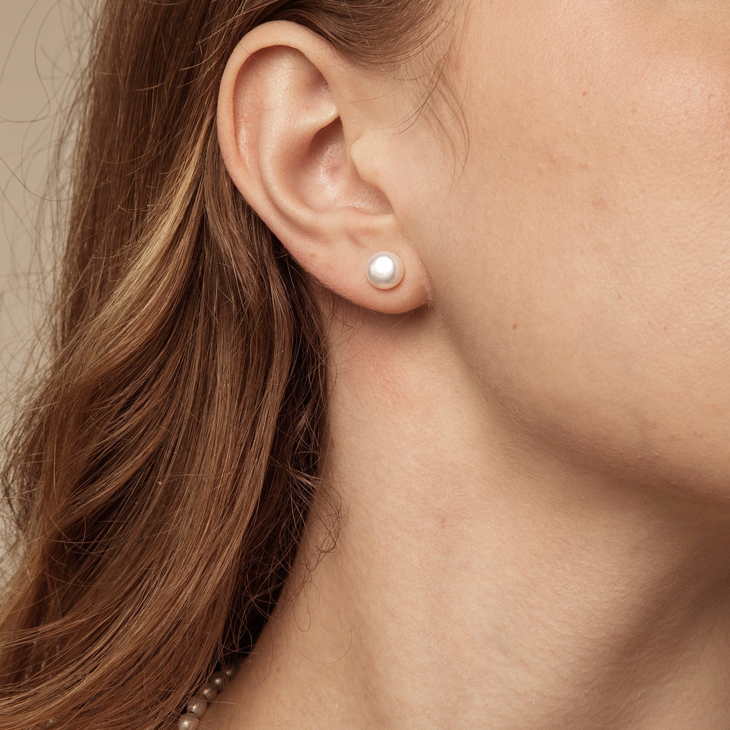 Premium 5A Grade Button Pearl Stud Earrings
