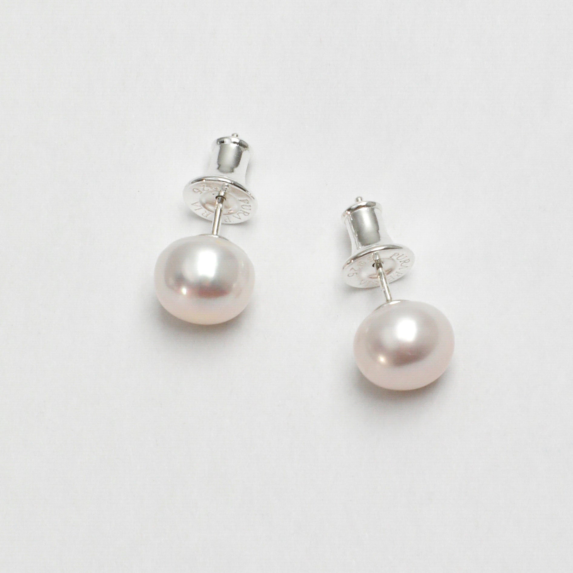 White Baroque Pearl Stud Earrings,handcrafted crystal pearl jewelry,925 sterling silver,minimalist luxury gift for women