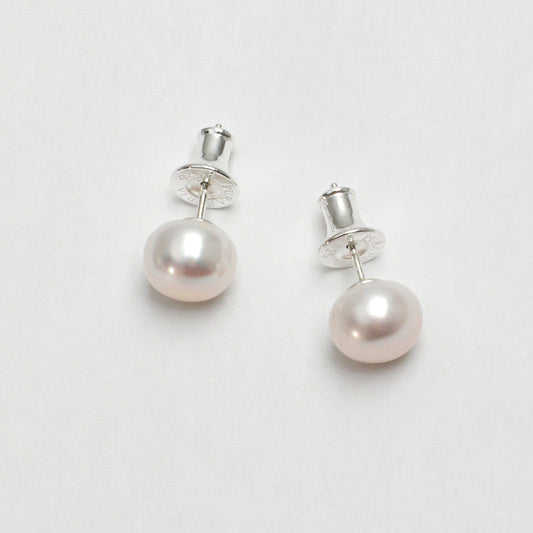 White Baroque Pearl Stud Earrings,handcrafted crystal pearl jewelry,925 sterling silver,minimalist luxury gift for women