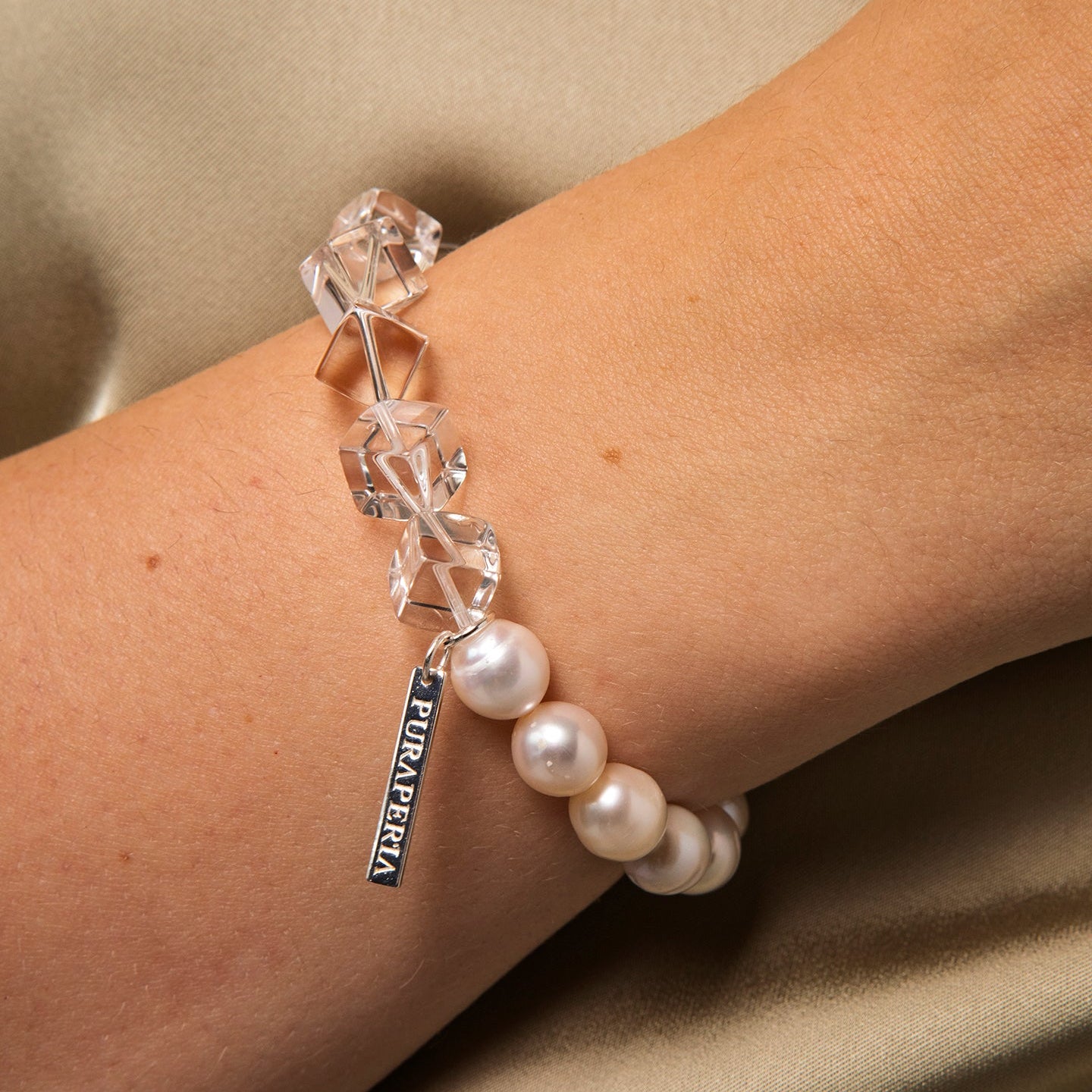 The Ethereal Clear Quartz & Baroque Pearl Energy Bracelet